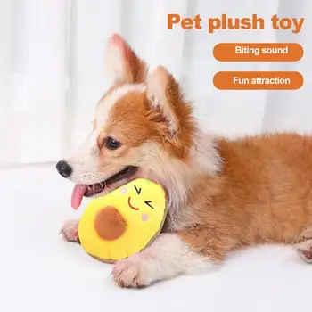 הכלב טוחנת צעצוע נשיכה עמיד רך נוח חמוד אבוקדו צורת הכלב לועס צעצוע צליל ציוד לחיות מחמד